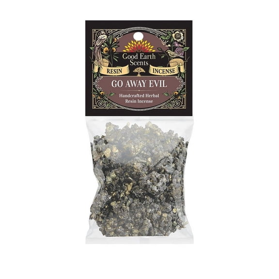Soul Sticks Go Away Evil Natural Resin Incense 1oz Pack for Meditation, Church Ceremony or House Cleansing