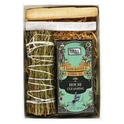 Soul Sticks Intention's Kit House Cleansing Gift Set with Sage, Spell Herbal Oil, Palo Santo Stick and 4" Selenite Wand Smudge Set in White Gift Box