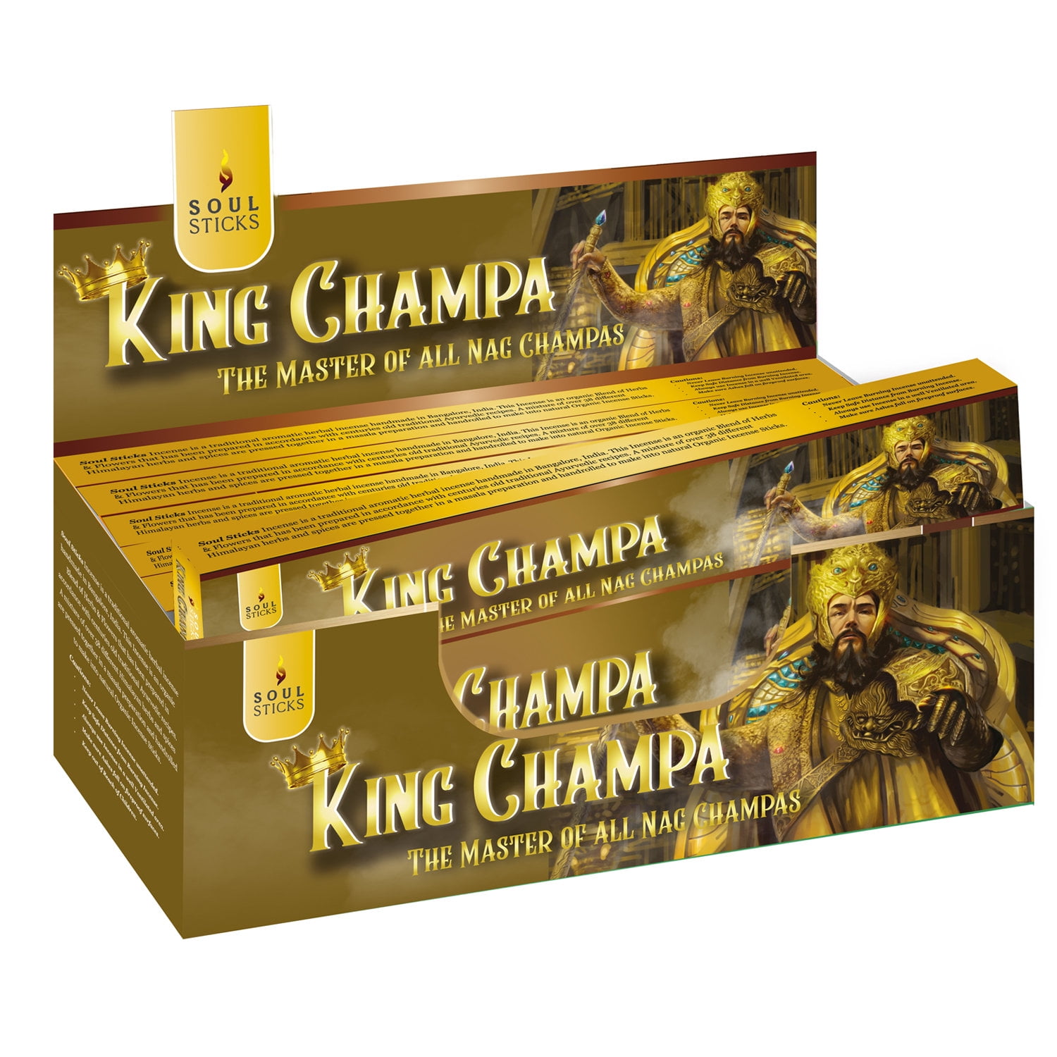 Soul Sticks King Champa 12 Boxes of Hand Rolled Natural Incense