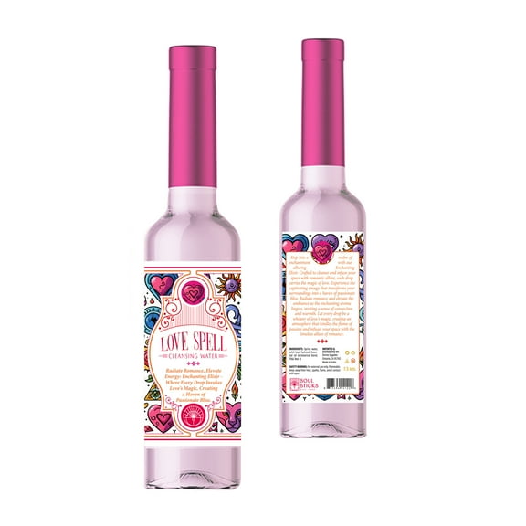 Soul Sticks Love Spell Spiritual Cleansing Water 7.5 ounce Bottle For Purifying and Energy Clearing