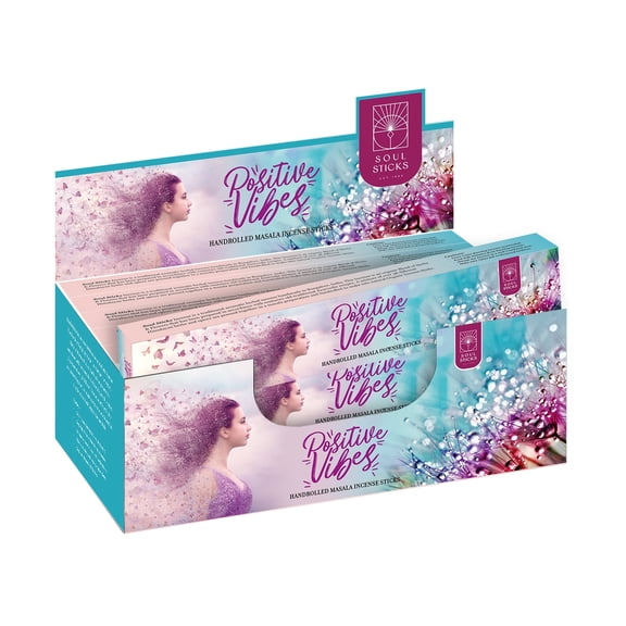 Soul Sticks Positive Vibes Hand-Rolled Incense Sticks Mystic Spirit Blends 180 Gram Box | 100% Natural Masala Incense Organic Home Fragrance Agarbatti