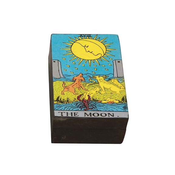 Soul Sticks The Moon Wooden Storage Jewelry Box Container 4"x6"