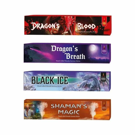 Soul Sticks Variety 4 Pack | Hand Rolled Natural Incense Sticks For Space Cleari