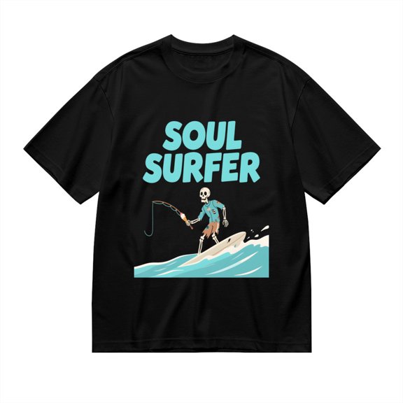Soul Surfer, Skeleton Surfboard Print 1, T Shirt for Men, Vintage Graphic Tees Men, 23807118,M