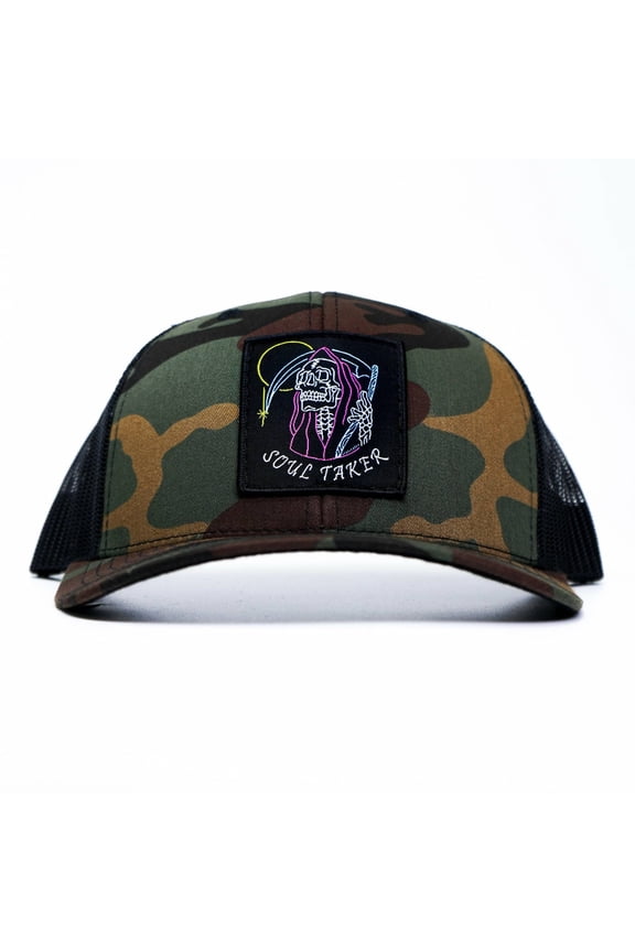 Soul Taker Reaper Patch Snapback Hat – BDU Camo/Black