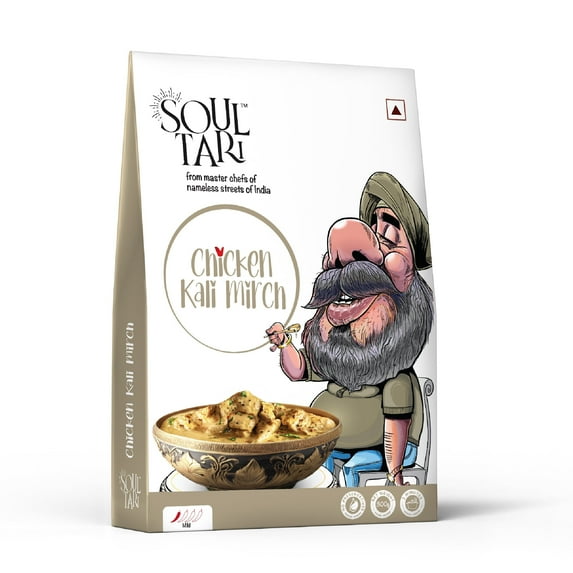 Soul Tari Ready to Eat Chicken Kali Mirch 300g | Succulent chunks of Boneless Chicken in a Creamy mildly spiced Cashew gravy | Sufficent for two | Just Heat and Eat
