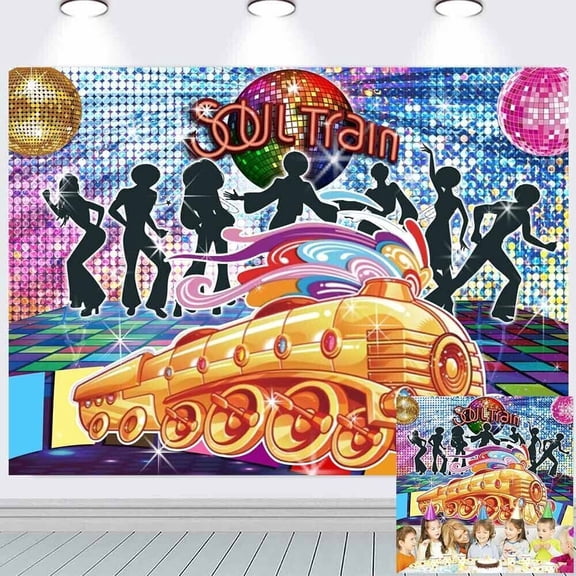Soul Train Disco Dancing Party Supplies Backdrop Banner Vinyl 7x5ft Birthday Decor