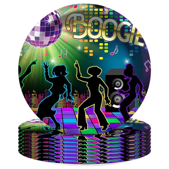 Soul Train Plates Party Supplies Birthday Decorations Tableware Disposable Dinnerware 8pcs