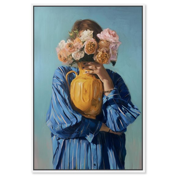 Soul in Blossom Canvas Print Summer Art Prints by Art Remedy, White Frame, 36 x 54