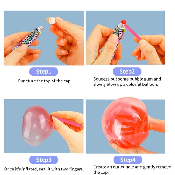 Soul's 24-Count Bubble Balloon, Kids Super Elastic Bubble Balloons, Blow Up Balloons with Straw, Plastic Bubbles Toys, Bubble Tube Party Favors and Gifts Fidget 2oz, (24-Pack) V14
