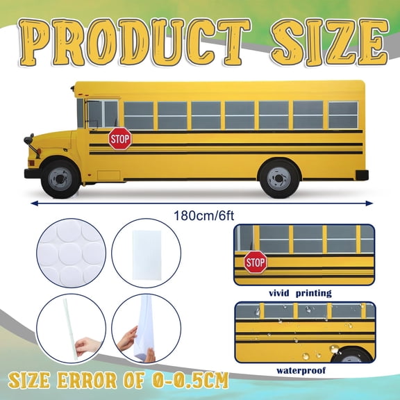 Soul's 6 ft School Bus Cardboard Cutout Standup Decorations School Bus Photo Prop V14