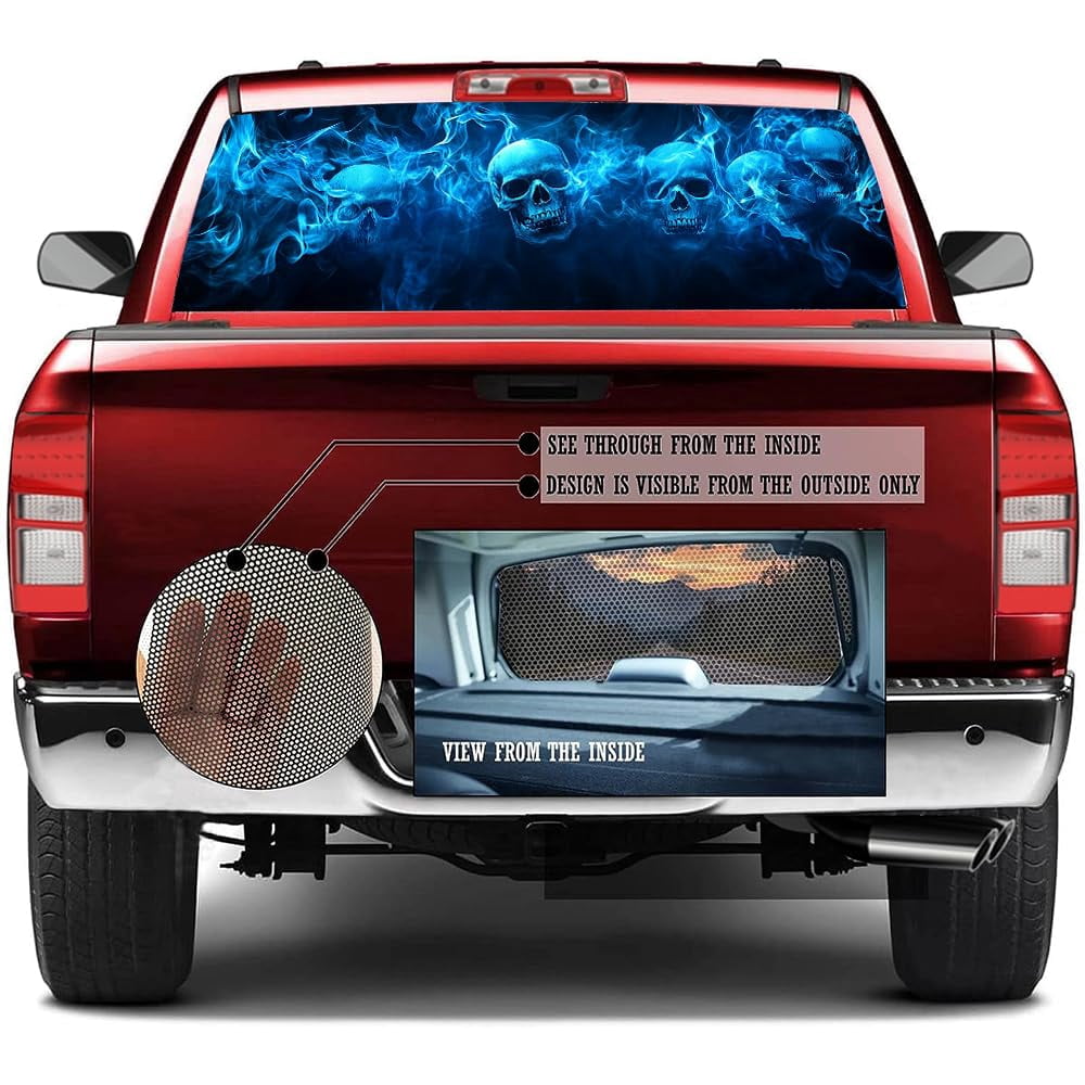Soul's Country Skull Truck Rear Window Graphic Decals, Mystery Abstract ...