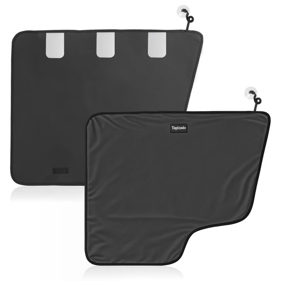 Soul's Dog Car Door Protector, PU Leather Pet Car Door Panel Cover, 2 Pack, Black V14