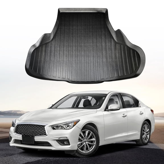 Soul's Premium Cargo Liner for Infiniti Q50 2.0t Only 2014-2025 - 100% Protection - Custom Fit Car Trunk Mat - Easy-to-Wash & All-Season Black Cargo Mat - 3D Shaped Laser Measured Trunk Liners V14