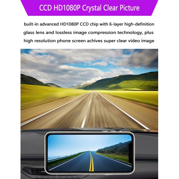 Soul's WiFi Backup Camera, Strong 5G WiFi HD1080P Picture, Wide Angle Rear View Reverse Back up Camera, Night Vision Waterproof License Plate Reversing Rearview Camera for Car SUV Pickup iPhone V14