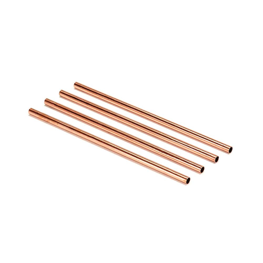 SoulGenie Copper Drinking Straws - Healthier, Reusable and Environment Friendly Straws (Set of 4)