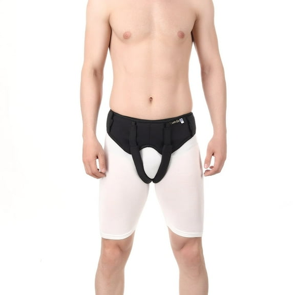 SoulGenie EasyPress Fully Adjustable Hernia Belt - Black - XL