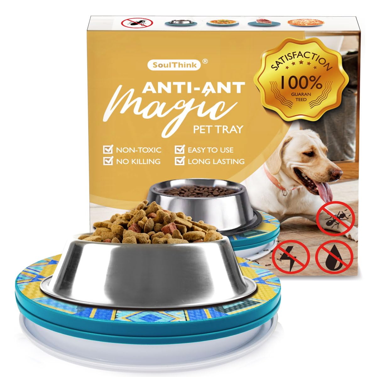 SoulThink® Ant Proof Cat Dog Bowl Tray SoulThink x Simone Miller 2024 Collaboration Pet Food