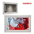 thumbnail image 1 of Soulaca 22 inches Smart Mirror webOS TV Antique White Decor Frame Built-in WiFi ATSC Waterproof TV Fireplace Dining Area Bathroom, 1 of 11