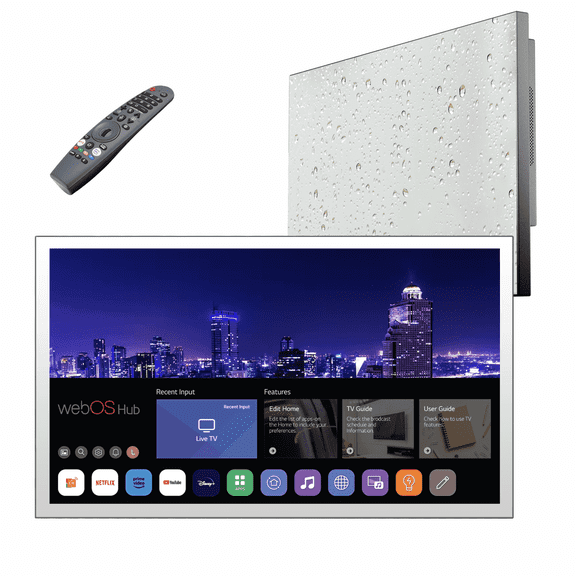 Soulaca 24 inches Smart Mirror Bathroom LED webOS TV Waterproof ATSC DTV Tuner Wall Mount Voice Control Hotel Kitchen