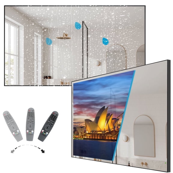 Soulaca 43 inch 4K UHD Smart Mirror TV for Bathroom Waterproof ATSC Tuner, Dolby Atmos,Built-in Alexa, Wi-Fi & Bluetooth for Hotel/Kitchen 2026 Model