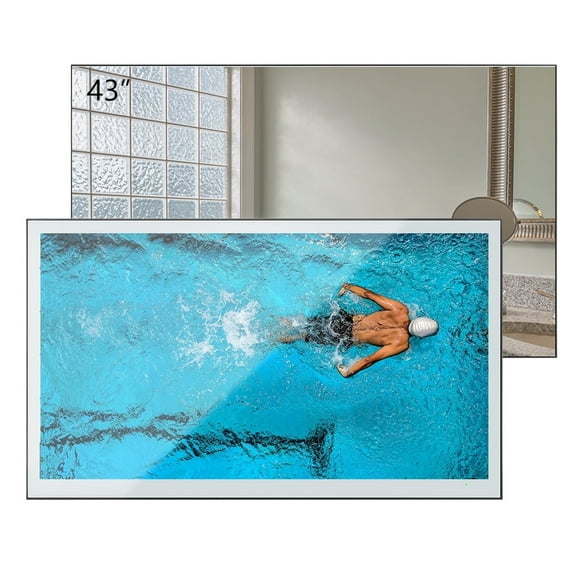 Soulaca 43 inch Mirror Vanishing Large 4K Screen LED Smart TV IP65 Waterproof Goo-gle Television