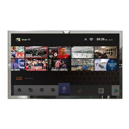 Soulaca 43 inches Android Smart Mirror LED Big Screen TV Mirror 4K Big Screen IP65 Waterproof Built-in WiFi Bluetooth SPA ATSC