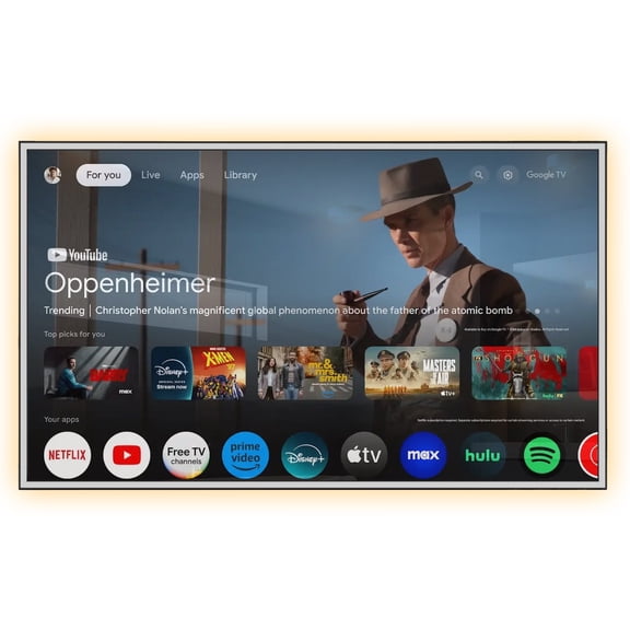 Soulaca 43 inches LED Light Mirror Smart TV 4K Screen Decoration Makeup TV Atsc Goog-le System Voice Control Built-in Dtv Tuner