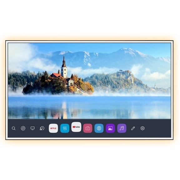 Soulaca 43 inches Smart webOS Mirror TV with LED Light 4K Screen Makeup Sink Decoration Built-in ATSC Voice Control Alexa