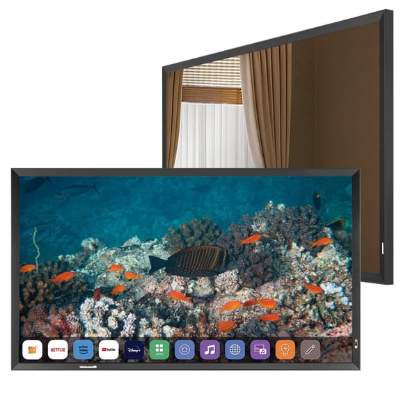 Soulaca 55" Smart Mirror TV Black Frame, webOS, Waterproof TV, WiFi Bluetooth Voice Control