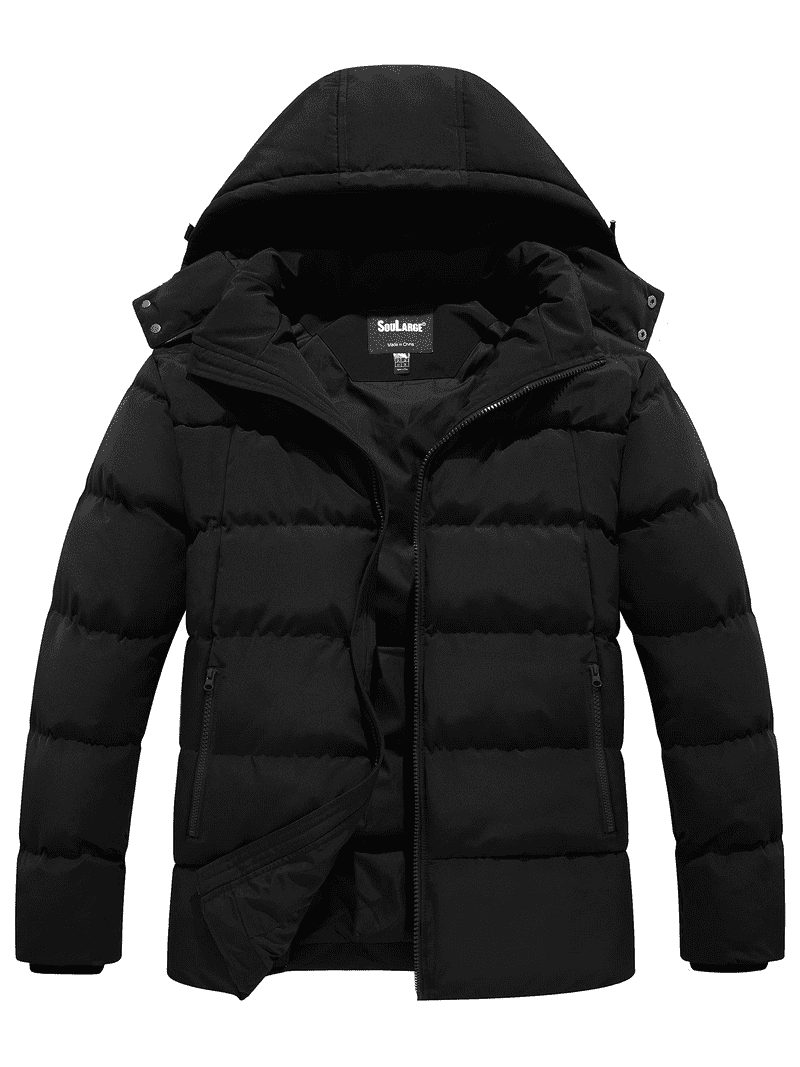 Soularge Men's Winter Coat, Big and Tall Warm Thickened