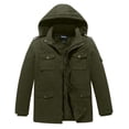 thumbnail image 1 of Soularge Men's Big and Tall Winter Coat Warm Puffer Jacket Hooded Windproof Winter Puffer Coat Army green 5X, 1 of 12