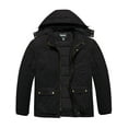 thumbnail image 1 of Soularge Men's Big and Tall Winter Coat Warm Puffer Jacket Hooded Windproof Winter Puffer Coat Black 3X, 1 of 6