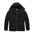 thumbnail image 1 of Soularge Men's Big and Tall Winter Coat Warm Puffer Jacket Hooded Windproof Winter Puffer Coat Black 3X, 1 of 10