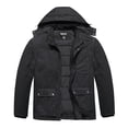 thumbnail image 1 of Soularge Men's Big and Tall Winter Coat Warm Puffer Jacket Hooded Windproof Winter Puffer Coat Gray 5X, 1 of 10