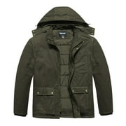 Soularge Men's Big and Tall Winter Coat Warm Puffer Jacket Waterproof Insulated Jacket Green 6X