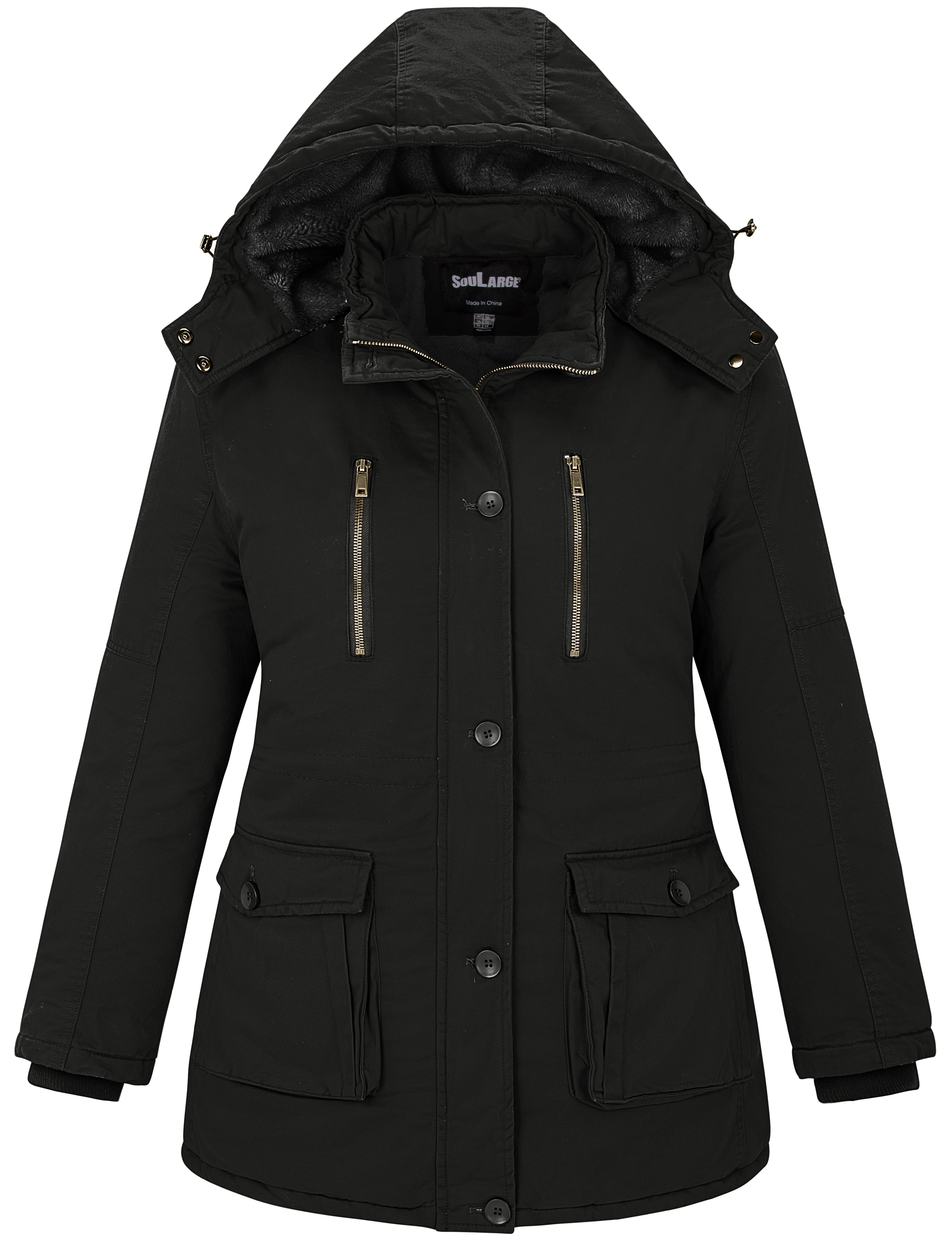 Steve Madden Women's Cozy Glacier Shield Quilted Winter Jacket - Black, Size Large (Faux Fur Trim, Machine Washable)