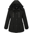 thumbnail image 1 of Soularge Women's Plus Size Puffer Jacket Quilted Winter Coat Warm Hooded Winter Jacket Black 3X, 1 of 8