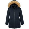 thumbnail image 1 of Soularge Women's Plus Size Puffer Jacket Windproof Winter Coat Warm Hooded Winter Jacket Navy 4X, 1 of 8