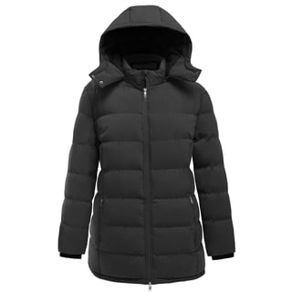 Soularge Women's Plus Size Puffer Jacket Windproof Winter Coat Warm Winter Pufffer Jacket Black 4X