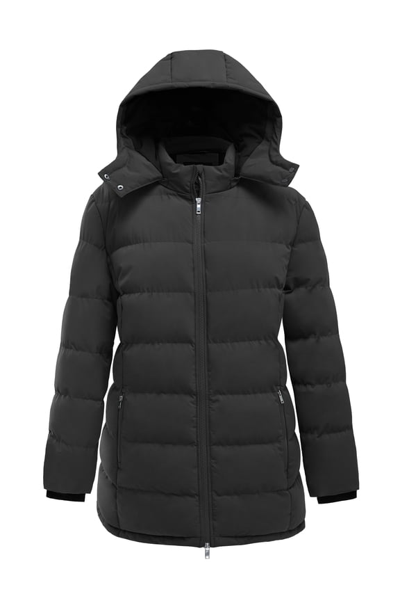 Women's Plus Size Puffer Jacket Windproof Winter Coat Warm Winter Pufffer Jacket Black 4X