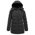 thumbnail image 1 of Soularge Women's Plus Size Puffer Jacket Windproof Winter Coat Warm with Removable Hood Wine Red 4X, 1 of 1