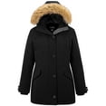 thumbnail image 1 of Soularge Women's Plus Size Windbreaker Insulated Thick Parka Coat (Black, 4X), 1 of 7