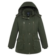 Women's Plus Size Winter Coat Quilted Winter Jacket Windproof Puffer Parka Coat Green 2X