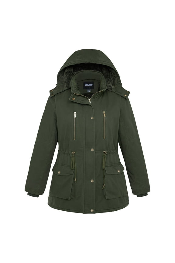 Women's Plus Size Winter Coat Quilted Winter Jacket Windproof Puffer Parka Coat Green 2X