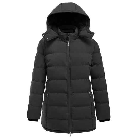 Women's Plus Size Winter Coat Warm Insulated Winter Jacket Winter Puffer Jacket Black 3X