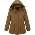 thumbnail image 1 of Soularge Women's Plus Size Winter Coat Warm Puffer Coat Jacket Windproof Winter Jacket Brown 4X, 1 of 8