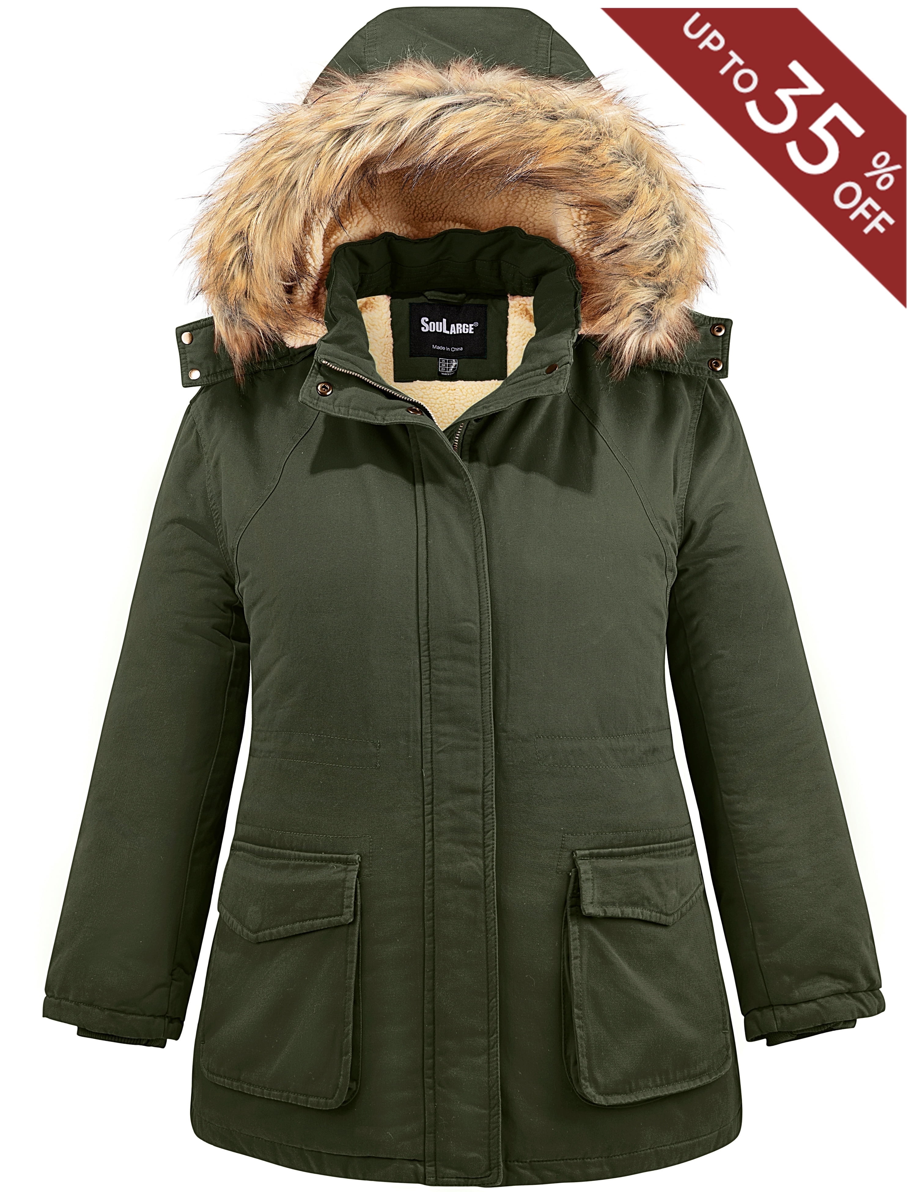 Chrisuno Women's Plus Size Winter Puffer Jacket - Waterproof, Warm & Detachable Hood