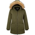 thumbnail image 1 of Soularge Women's Plus Size Winter Coat Warm Puffer Jacket Waterproof Hooded Winter Jacket Army green 2X, 1 of 8