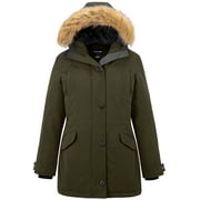 SOULARGE Women's Plus Size Winter Coat Windproof Puffer Jacket Warm Winter Parka Coat Black 1X